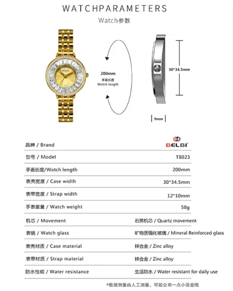 Design BELBI Crystal-Embellished Black Dial Stainless Steel Watch Watches - 14
