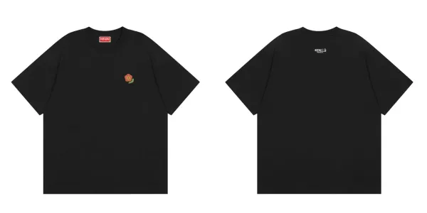 Kenzo Flower Embroidery Black T-Shirt - 1
