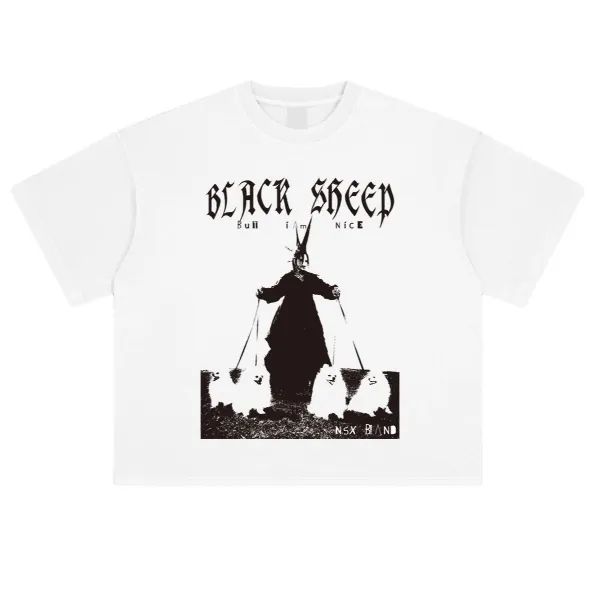 Design NSX Band Black Sheep Bull I'm Nice White T-Shirt T-Shirts - 1