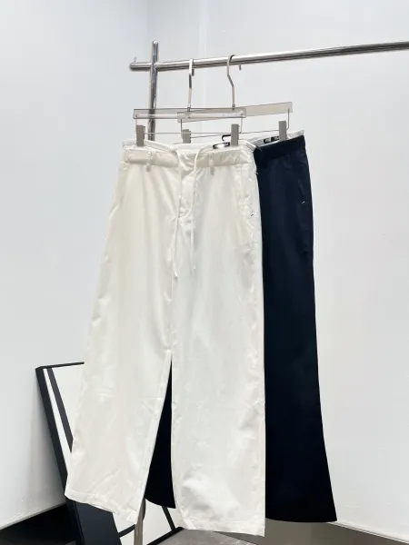 Design Wide-Leg Drawstring Waist Pants Black - 6