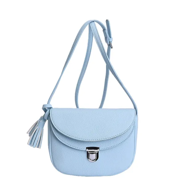 Design Saddle Bag Light Blue Crossbody Bag - 1