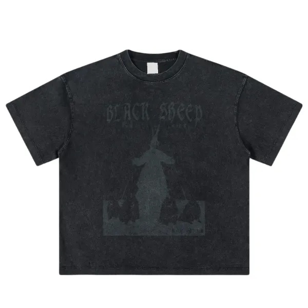 Design Black Sheep 'Ritual' Washed Black T-Shirt T-Shirts - 1