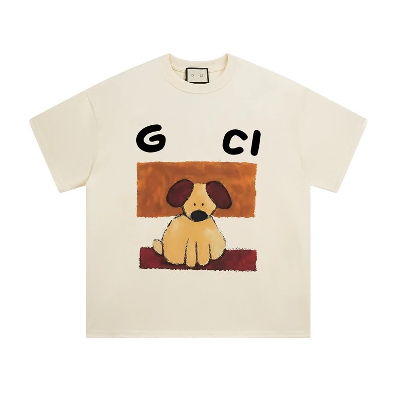 Gucci Dog Print Beige T-Shirt