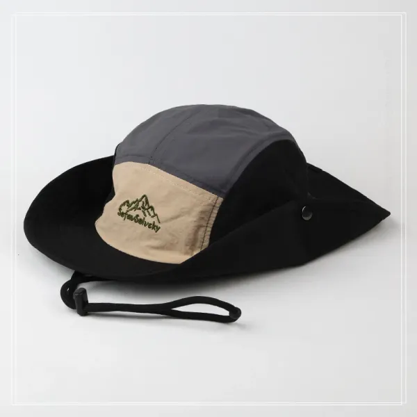 Human Made Bucket Hat Olive Brown Yellow Patchwork - 7