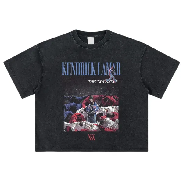 Design Kendrick Lamar x NY They Not Like Us Cropped Graphic T-Shirt Black T-Shirts - 1