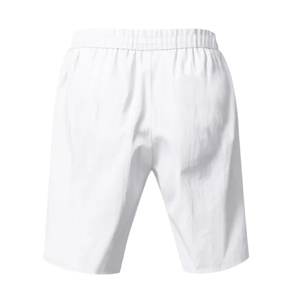 Design Drawstring Waist Shorts White - 36