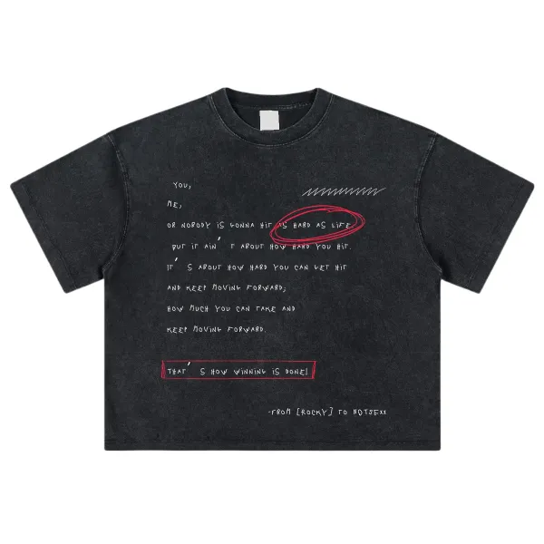 Design Rocky Quote Graphic Black T-Shirt - 15
