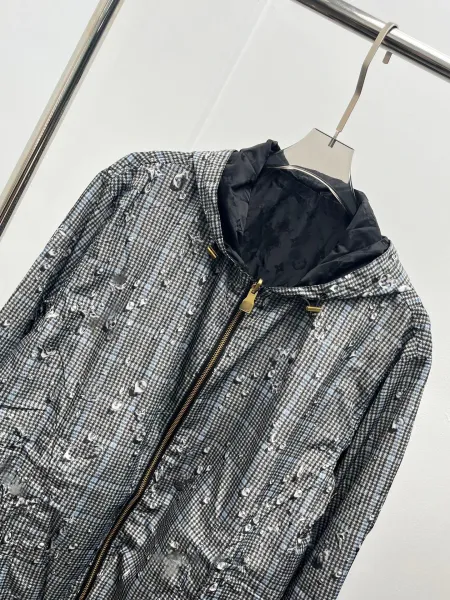 C.P. Company Grid-Print Hooded Windbreaker Gray Outerwear - 10