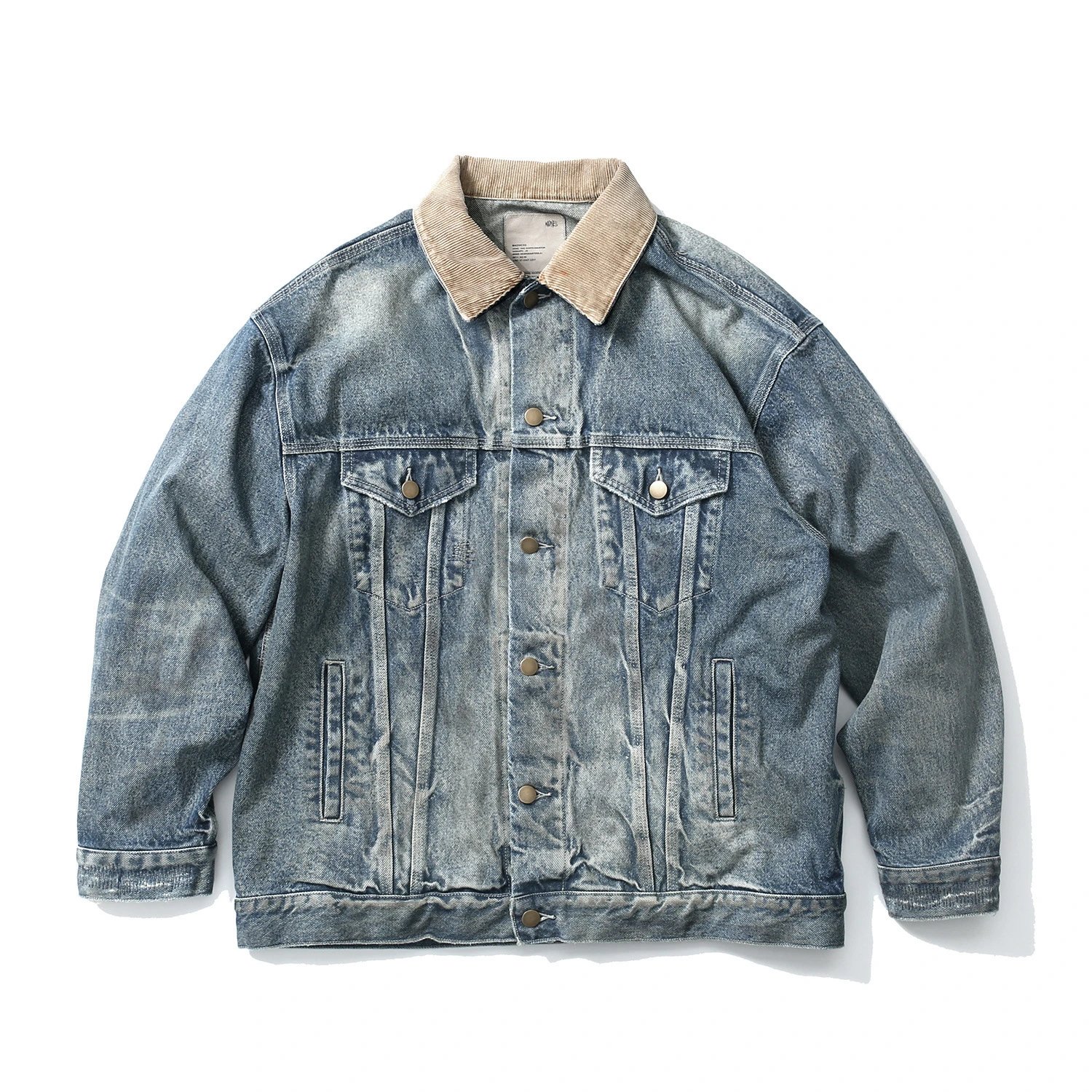 Denim Trucker Jacket Light Blue Washed Vintage Style