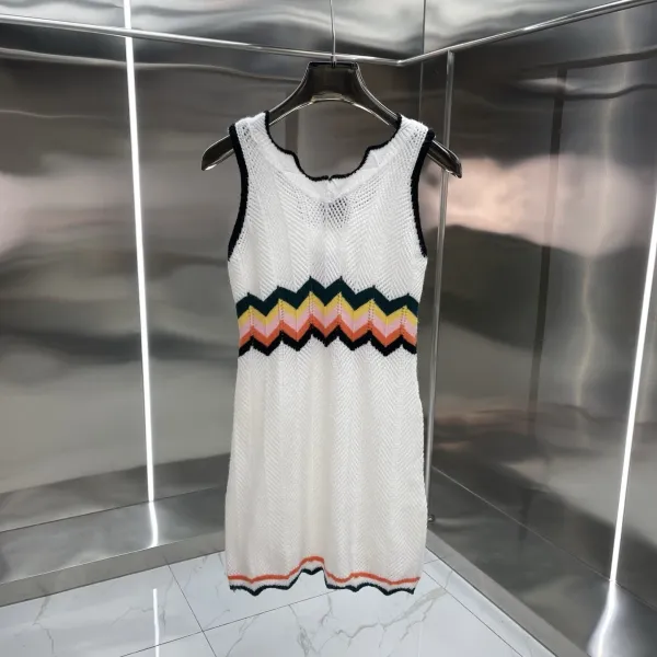 Design Knit Polo Dress Navy with White Trim and Diamond Logo - 18