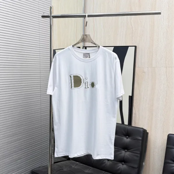 Dior Dior Logo Embroidered Black T-Shirt - 3