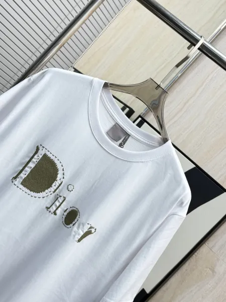 Dior Dior Logo Embroidered Black T-Shirt - 6