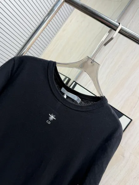Dior CD Logo Embroidered Black T-Shirt - 8