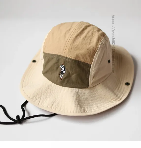 Human Made Bucket Hat Olive Brown Yellow Patchwork - 18