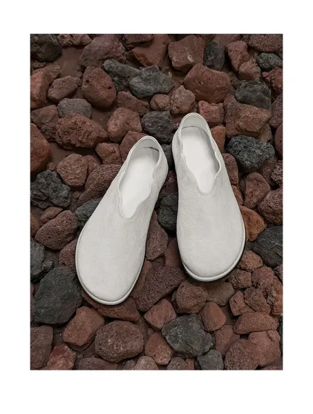 Design Slip-On Loafers White Textured Fabric Casual Shoes - 10