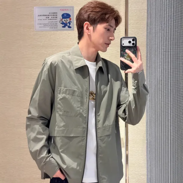 Design Utility Jacket Sage Green Outerwear - 3