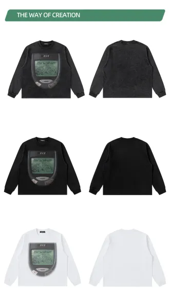 Design NOTGEXX Snake Game Long Sleeve T-Shirt Black T-Shirts - 15