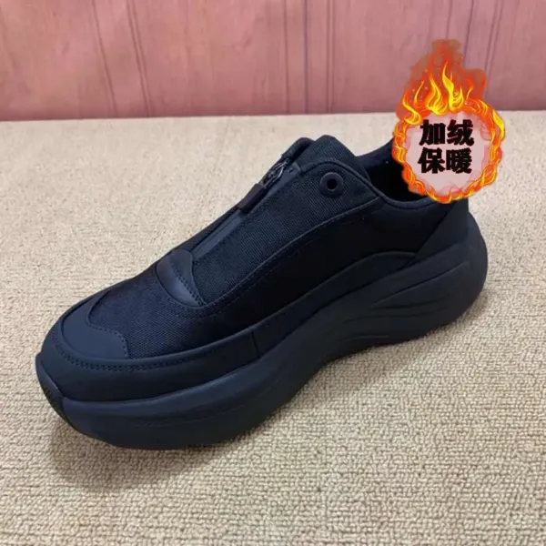 Design Chunky Platform Sneakers Black Fleece-Lined Winter Casual Shoes - 6