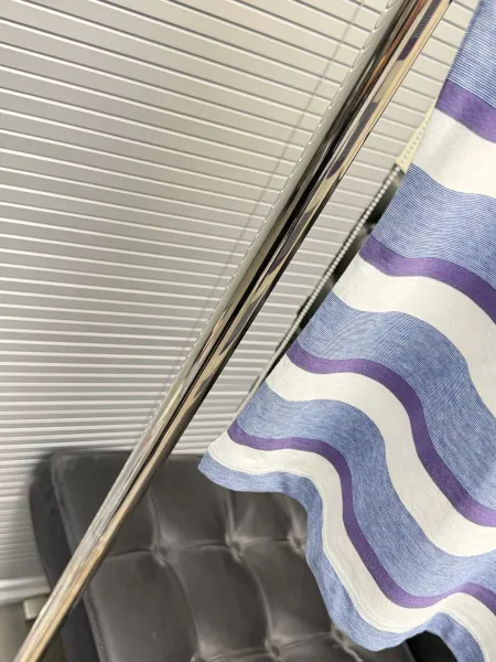 Design Striped Ribbed Trim Tank Top in Purple, Blue, and White Vest Top - 10