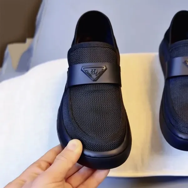 Prada Re-Nylon Loafer Black Mesh Slip-On Shoes - 8