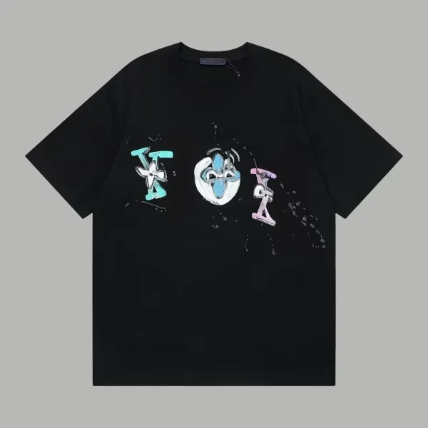 Design Abstract Graphic Print Black T-Shirt - 1