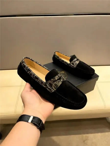 Dior Oblique Suede Loafers Black - 7