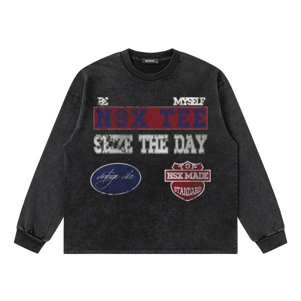 Design NOTGEXX NSX Tee Vintage Wash Black Long Sleeve T-Shirt T-Shirts - 1