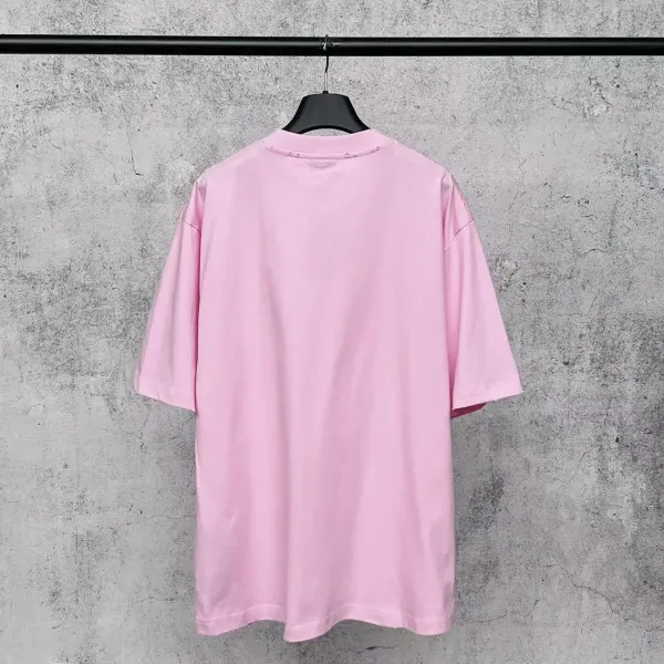 Balenciaga Cityscape Print Oversized T-Shirt Pink - 4