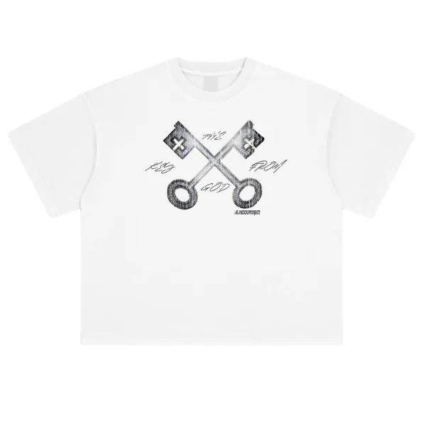 Design Religious Painting Graphic Oversized T-Shirt White - 9