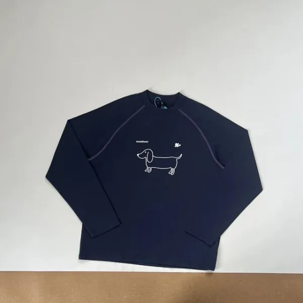 Design Dachshund Print Long-Sleeve Tee Gray T-Shirts - 19
