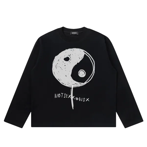Design NOTSEXX x NSX Yin Yang Long Sleeve T-Shirt Black T-Shirts - 1