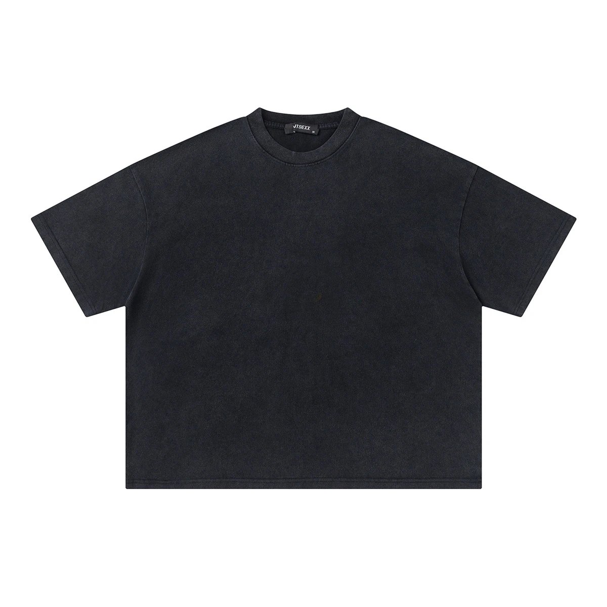 JISXX 305G Boxy Short Sleeve T-Shirt Black Oversized