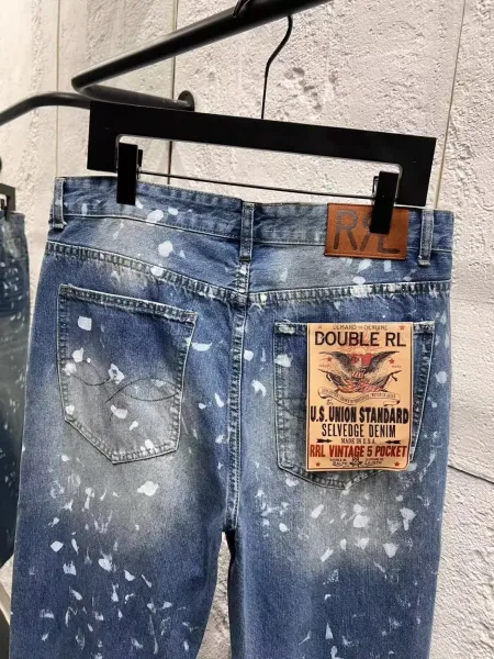 Polo Ralph Lauren Paint-Splatter Straight-Leg Jeans Blue - 6