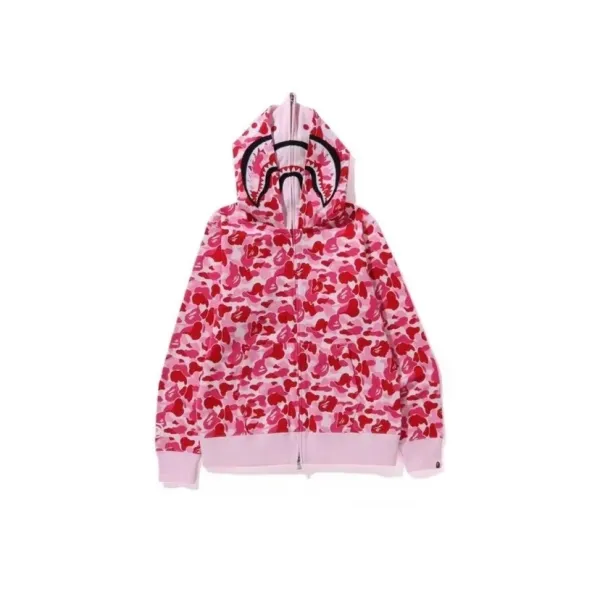 A Bathing Ape Shark Hoodie Pink Camo Hoodie - 1