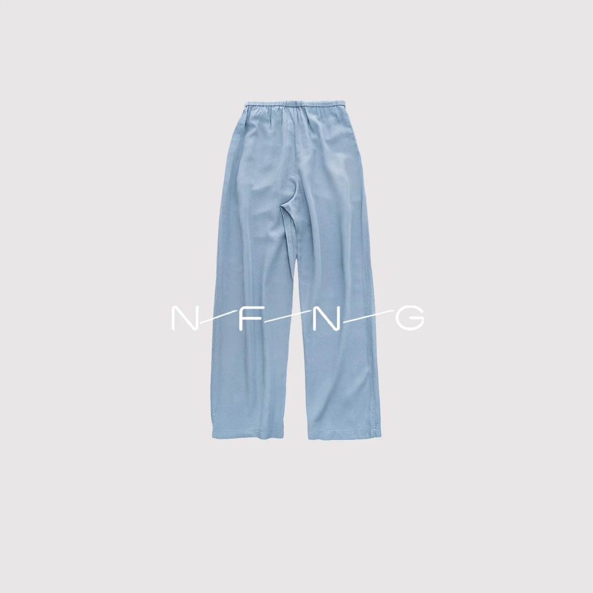 Design N.F.N.G Wide-Leg Drawstring Pants Light Blue Pants - 8