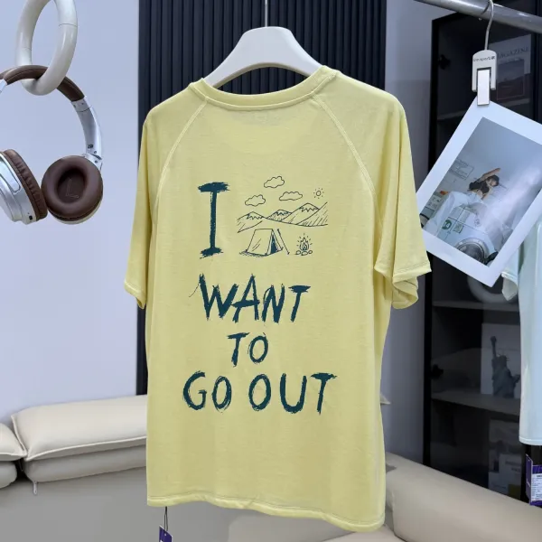Design Graphic Print Yellow T-Shirt - 27