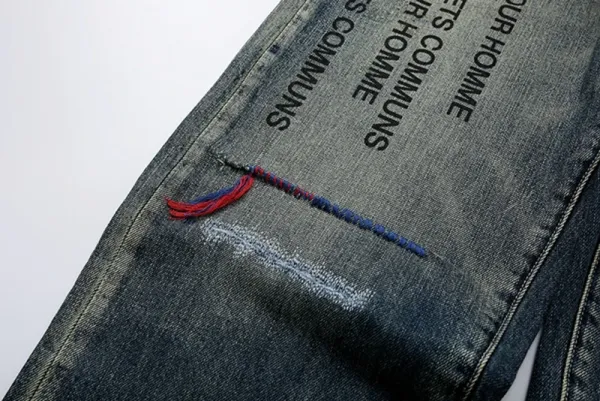 Yohji Yamamoto x Neighborhood Collection de Projets Communs Distressed Denim Jeans - 36