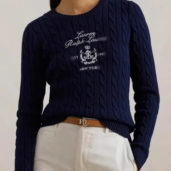 Ralph Lauren Cable Knit Sweater Navy - 1