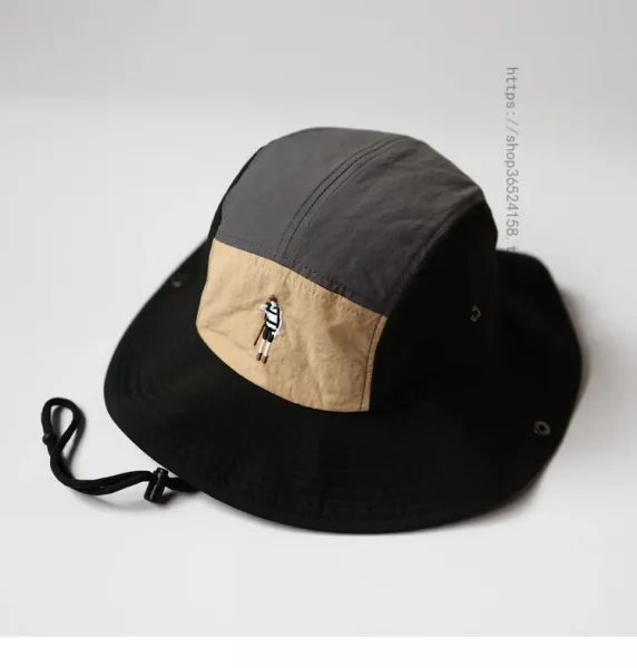 Human Made Bucket Hat Olive Brown Yellow Patchwork - 16