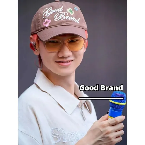 Good Brand Embroidered Floral Baseball Cap Brown - 1