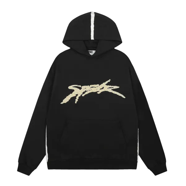 Design Abstract Script Hoodie Black - 1