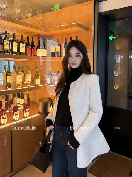 Design Peplum Wool-Blend Coat White Outerwear - 8