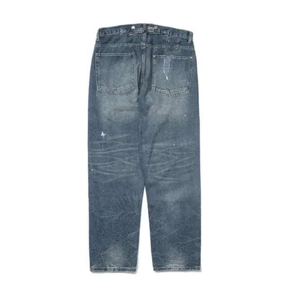 Design Paint-Splatter Washed Denim Jeans - 40