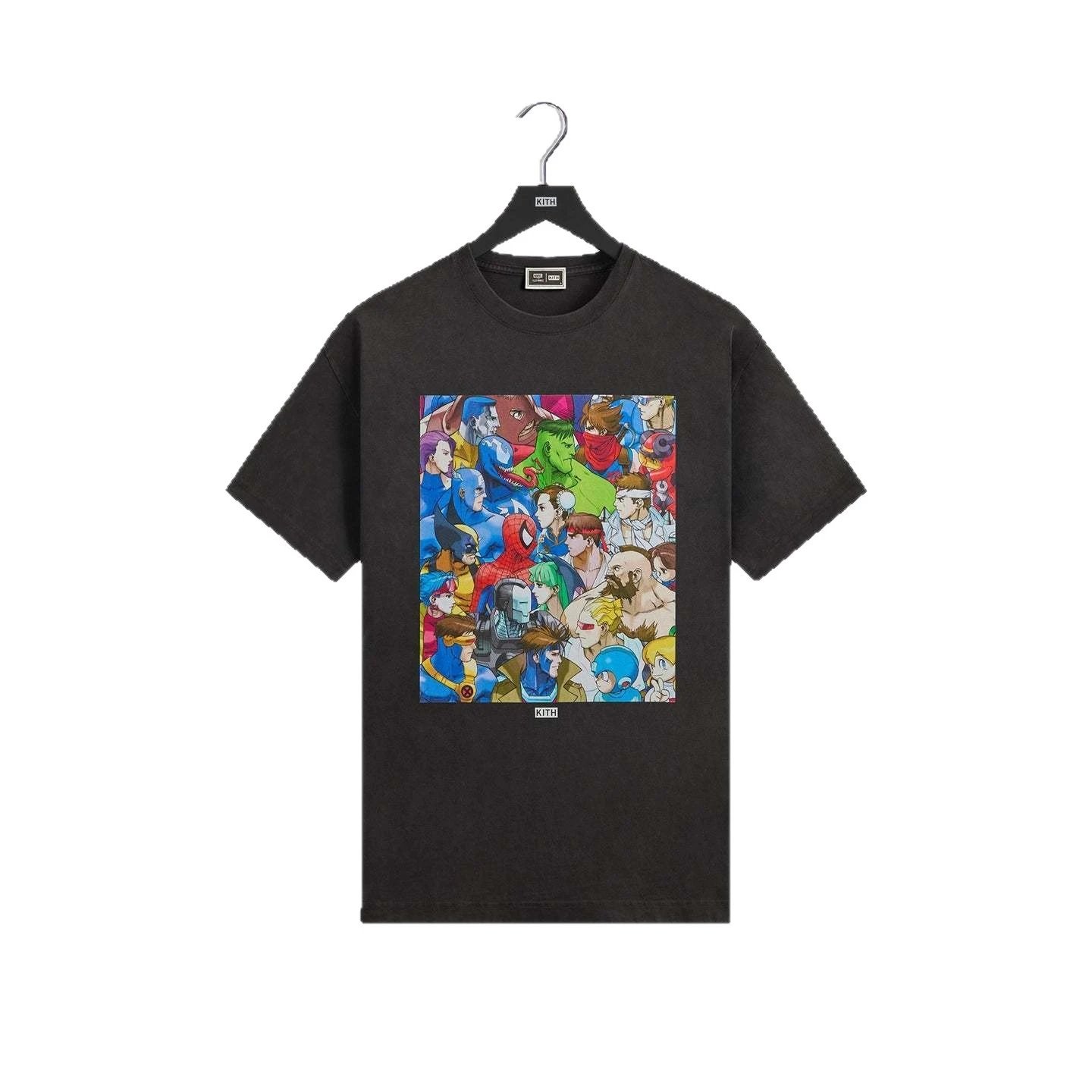 Marvel Graphic Print Black White Casual T-Shirt