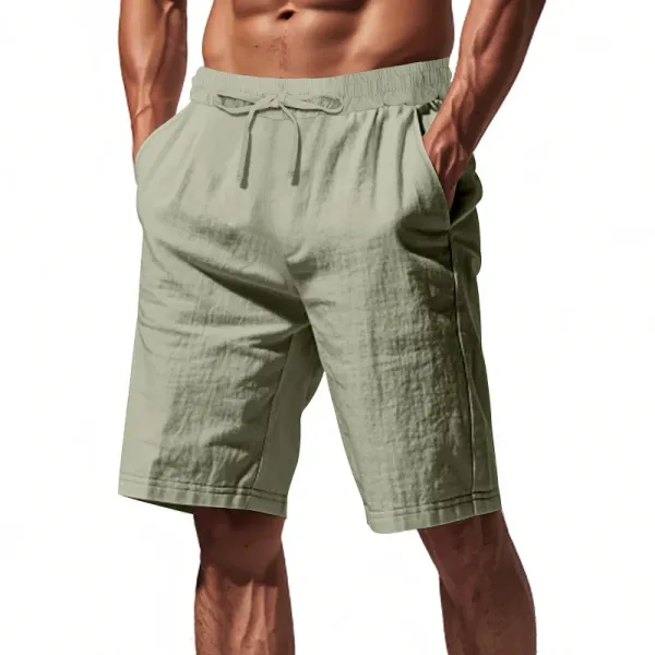 Design Drawstring Waist Shorts White - 78
