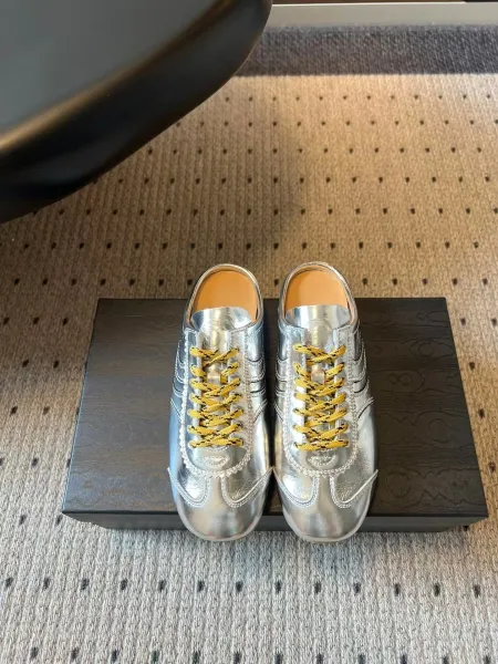 Maison Margiela Tabi Sneaker Silver Metallic with Yellow Laces Sneakers - 1