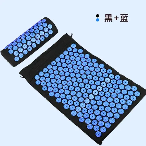 Design Acupressure Mat and Pillow Set Black + Blue Accessories - 1