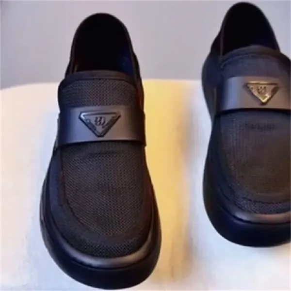 Prada Re-Nylon Loafer Black Mesh Slip-On Shoes - 7