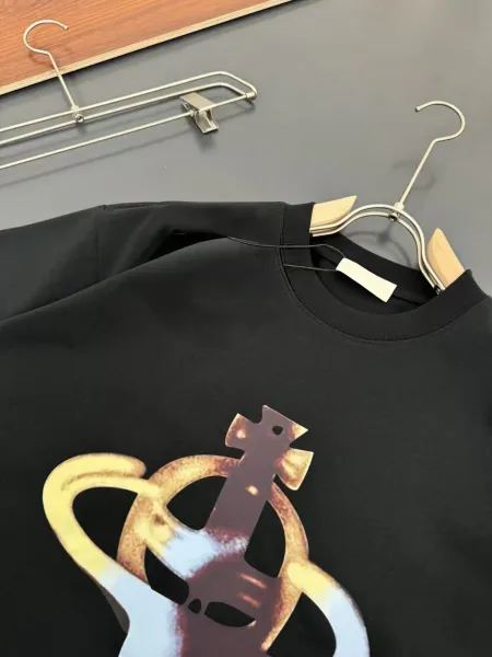 Vivienne Westwood Orb Logo Drip Effect Black T-Shirt - 7