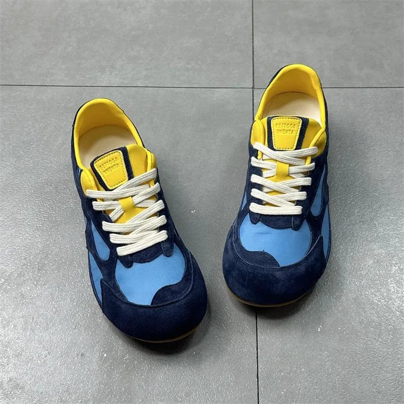 Design Chunky Sneakers Navy Blue and Yellow Multicolor Sneakers - 15